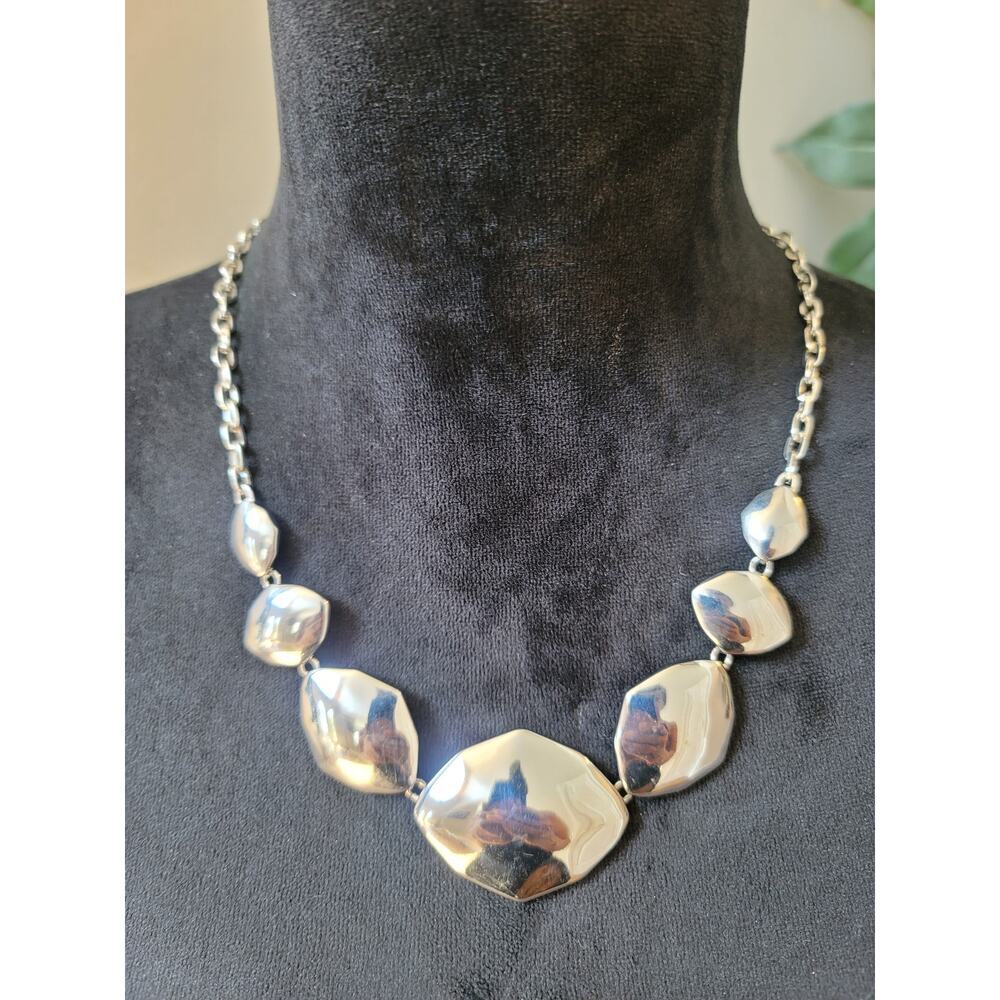 Women's Silver Statement Necklace With Lobster Clasp Lydell NYC Metal Links